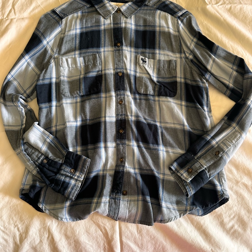 Abercrombie & Fitch Navy Checkered Shirt
